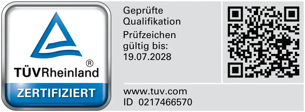 TÜV Rheinland Zertifikat