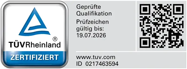 TÜV Rheinland Zertifikat